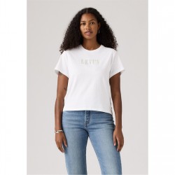 Тениска Levis Women's Graphic Classic Rhinestone T-Shirt - Bright White тениска,дамски,топове,levis,women's,graphic,classic,rhinestone,t,shirt,bright,white