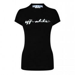 тениска,дамски,топове,off,white,script,logo,t,shirt,black,white