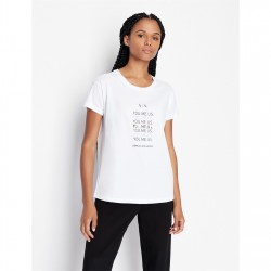 тениска,дамски,топове,armani,exchange,ax,foil,logo,tee,ld99,optic,white