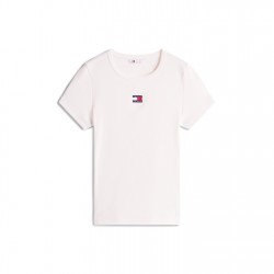 тениска,дамски,топове,tommy,jeans,tj,badge,rib,tee,ld53,ancient,white