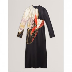 Рокля Ted Baker Ted LS Midi Dress Ld54 - Black рокля,дамски,поли,и,рокли,ted,baker,ted,ls,midi,dress,ld54,black