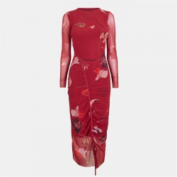 Рокля Ted Baker Ted Mesh Midi Dress Ld54 - Red рокля,дамски,поли,и,рокли,ted,baker,ted,mesh,midi,dress,ld54,red