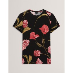 Дамска тениска Ted Baker Womens Printed Slim Fit T-Shirt - Black дамска,тениска,ted,baker,women,s,printed,slim,fit,t,shirt,black