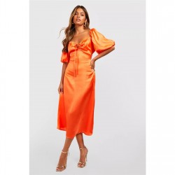 дамски,поли,и,рокли,influence,satin,midi,drs,ld99,orange