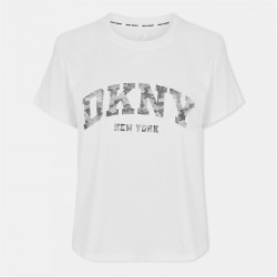 тениска,дамски,топове,dkny,logo,tee,ld99,white