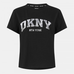 тениска,дамски,топове,dkny,logo,tee,ld99,black