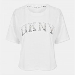 тениска,дамски,топове,dkny,logo,tee,ld99,wht,wht,silver