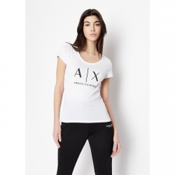 тениска,дамски,топове,armani,exchange,logo,t,shirt,white