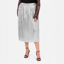 пола,поли,и,къси,панталони,lovedrobe,lovedrobe,metallic,pleated,midi,skirt,silver