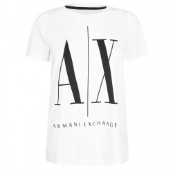 тениска,дамски,топове,armani,exchange,foil,logo,t,shirt,white