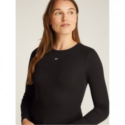 дамски,топове,tommy,jeans,tjw,slim,essential,rib,ls,black
