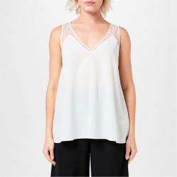 дамски,потник,дамски,топове,french,connection,french,connection,lace,trim,vest,womens,winter,whit