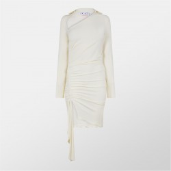 рокля,дамски,поли,и,рокли,off,white,drape,detail,mini,dress,white