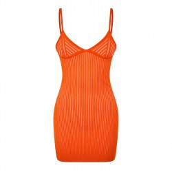 Рокля OFF WHITE Women's Vanise SL Mini Dress - Coral Red рокля,дамски,поли,и,рокли,off,white,women's,vanise,sl,mini,dress,coral,red
