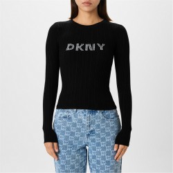 дамски,топове,dkny,logo,knit,top,black