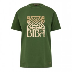 тениска,дамски,топове,biba,logo,t,shirt,khaki,logo