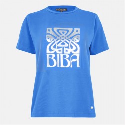 тениска,дамски,топове,biba,logo,t,shirt,blue