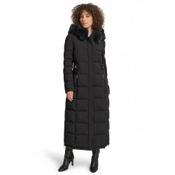 яке,дамски,якета,и,палта,dkny,women's,longline,long,puffer,jacket,black