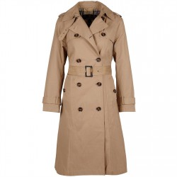 Barbour Womens Beal Water Resistant Cotton Slim Fit Trench Coat - Camel 2 дамски,якета,и,палта,barbour,women,s,beal,water,resistant,cotton,slim,fit,trench,coat,camel,2