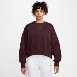 Поларена блуза Nike Sportswear Phoenix Fleece Women's Over-Oversized Crewneck Sweatshirt - Burgundy Crush поларена,блуза,промоция,на,зимни,облекла,разпродажба,nike,дамски,блузи,дамски,облекла,размер,nike,sportswear,phoenix,fleece,women's,over,oversized,crewneck