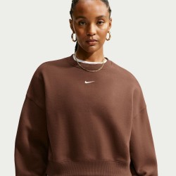 Дамска поларена блуза Nike Sportswear Phoenix Fleece Womens Over-Oversized Crewneck Sweatshirt - Chocolate Brown дамска,поларена,блуза,дамски,блузи,nike,sportswear,phoenix,fleece,women,s,over,oversized,crewneck,sweatshirt,chocolate,brown