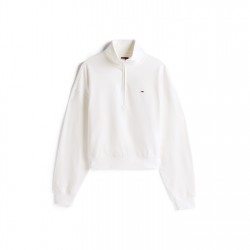 Tommy Jeans TJ Flag quarter Zip Ld54 - Ecru промоция,на,зимни,облекла,дамски,горнища,с,качулка,дамски,ежедневни,облекла,tommy,jeans,tj,flag,quarter,zip,ld54,ecru