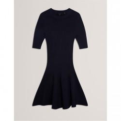 Рокля Ted Baker Ted SS Knitted Dress Ld54 - Navy рокля,дамски,поли,и,рокли,дамски,плетени,дрехи,ted,baker,ted,ss,knitted,dress,ld54,navy
