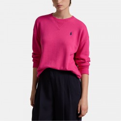 Поларена блуза POLO RALPH LAUREN Fleece Crew Sweater - BRIGHT PINK поларена,блуза,дамски,горнища,с,качулка,дамски,ежедневни,облекла,polo,ralph,lauren,fleece,crew,sweater,bright,pink