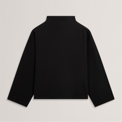 блуза,дамски,блузи,дамски,облекла,размер,ted,baker,ted,baker,funnel,neck,sweatshirt,black