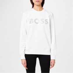 блуза,дамски,горнища,с,качулка,дамски,ежедневни,облекла,boss,diamante,logo,sweatshirt,white,100
