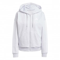 дамски,суичър,дамски,горнища,с,качулка,adidas,essentials,3,stripe,zip,track,hoodie,womens,grey