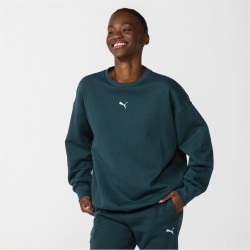 Дамска блуза Puma Ess Oversized Crew Fl Sweatshirt Womens - Green Terrain дамска,блуза,разпродажба,puma,дамски,блузи,puma,ess,oversized,crew,fl,sweatshirt,womens,green,terrain