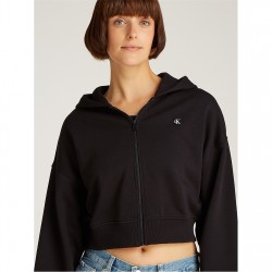 дамски,горнища,с,качулка,дамски,ежедневни,облекла,calvin,klein,jeans,ck,embro,badge,zip,through,ck,black