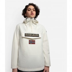 дамски,якета,и,палта,napapijri,women's,rainforest,water,resistant,hooded,cropped,long,sleeve,rain,anorak,white,n1a