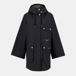 Barbour Womens Arla Waterproof Hooded Long Sleeve Rain Anorak - Black/Classic дамски,якета,и,палта,barbour,women,s,arla,waterproof,hooded,long,sleeve,rain,anorak,black,classic