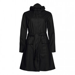 Rains Womens Curve Long Raincoat - Black 01 дамски,якета,и,палта,rains,womens,curve,long,raincoat,black,01