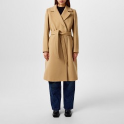 Barbour Womens Clodagh Wool Mid-Length Trench Overcoat - Camel дамски,якета,и,палта,barbour,women,s,clodagh,wool,mid,length,trench,overcoat,camel