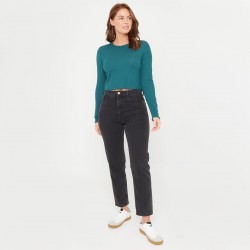 дамска,тениска,be,you,women,s,beyou,rib,long,sleeve,regular,fit,t,shirt,teal