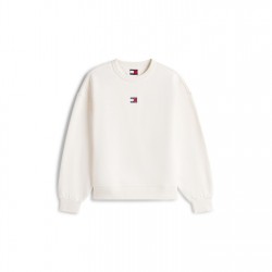 Tommy Jeans Tommy Jeans Tjw Bxy Badge Crew Ext - White промоция,на,зимни,облекла,дамски,горнища,с,качулка,дамски,ежедневни,облекла,tommy,jeans,tommy,jeans,tjw,bxy,badge,crew,ext,white