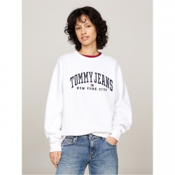 дамски,горнища,с,качулка,дамски,ежедневни,облекла,tommy,jeans,tjw,rlx,varsity,crew,white