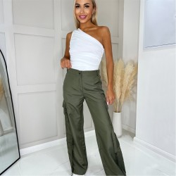 панталони,дамски,чорапогащи,и,клинове,ax,paris,strap,detail,cargo,pants,khaki
