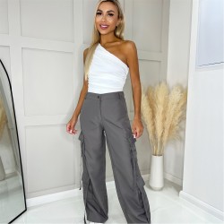 панталони,дамски,чорапогащи,и,клинове,ax,paris,strap,detail,cargo,pants,grey