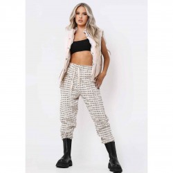 Анцуг Missy Empire Im Real Slogan Joggers - Cream анцуг,дамски,анцузи,missy,empire,i,m,real,slogan,joggers,cream