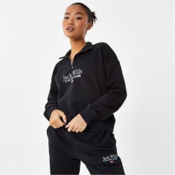блуза,дамски,якета,и,палта,дамски,пижами,дамски,блузи,jack,wills,honeylane,half,zip,sweatshirt,black