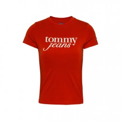 тениска,дамски,топове,tommy,jeans,tjw,slim,essential,logo,tee,ext,red,hot