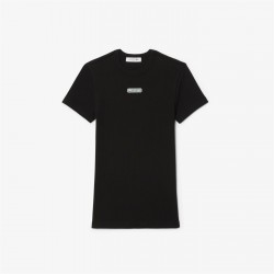 тениска,дамски,топове,lacoste,lacoste,slim,tee,ld00,black