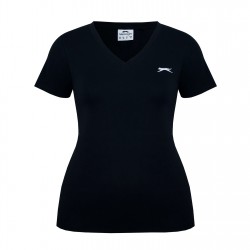 дамски,тениски,дамски,топове,slazenger,v,neck,tee,black
