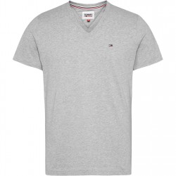 тениска,мъжки,тениски,tommy,jeans,original,v,neck,t,shirt,lt,grey,htr