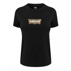 тениска,дамски,топове,levis,print,t,shirt,leopard,black