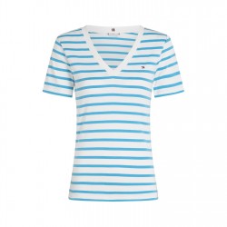 тениска,дамски,топове,tommy,hilfiger,v,neck,striped,t,shirt,ecru,blue